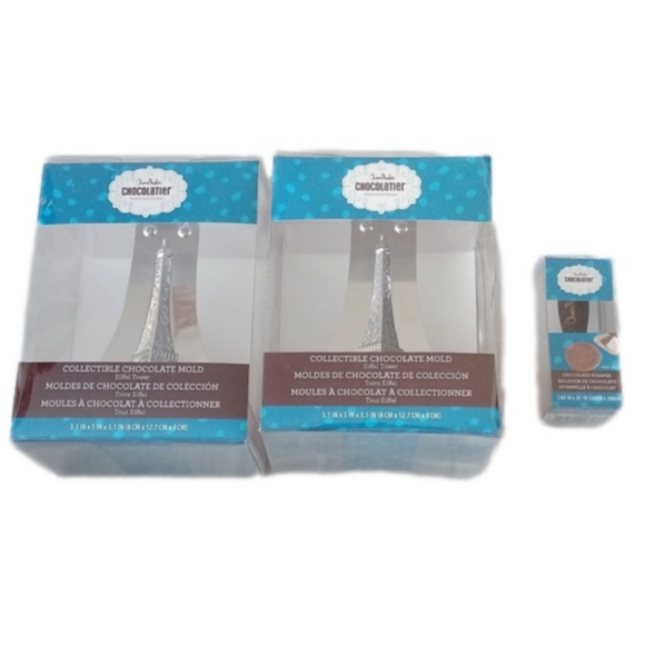 Chocomaker Chocolatier Eiffel Tower Collectible Chocolate Molds + Eat Me Stamp - Picture 1 of 8